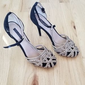 Zara studded t strap high heels